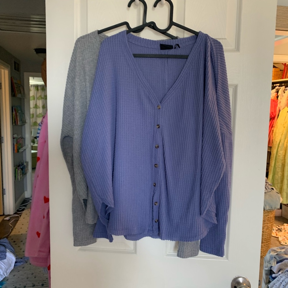 Set of free people waffle shirts